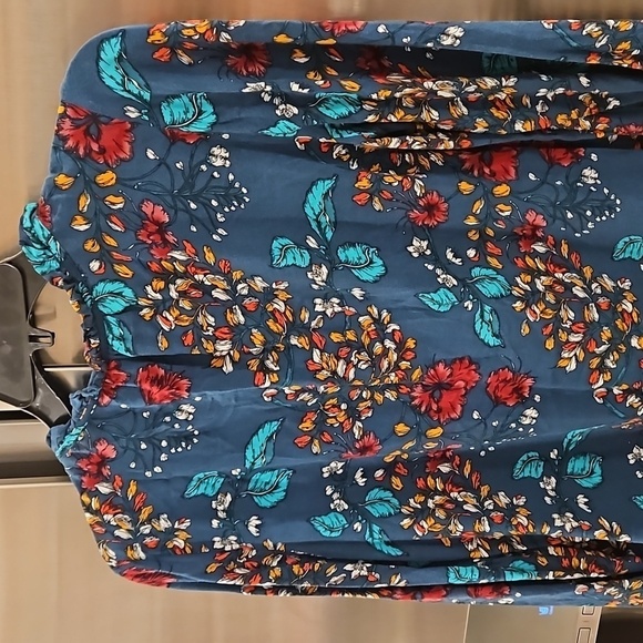 💕YESSICA💕 Long Sleeve Blouse ~ 100% Viscose Blue Botanical Print 38 EU - Picture 6 of 10